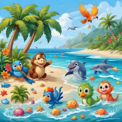A Tropical Beach Scene