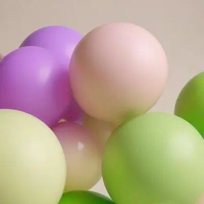 Colorful Balloons In Various Pastel Shades Including Pink Purple And Green 4 44fe