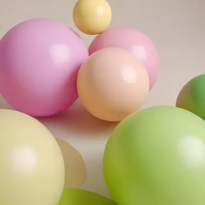 Colorful Balloons In Various Pastel Shades Including Pink Purple And Green 41 7994