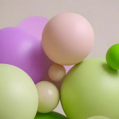 Colorful Balloons In Various Pastel Shades Including Pink Purple And Green 45 3887