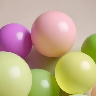 Colorful Balloons In Various Pastel Shades Including Pink Purple And Green 47 F81a