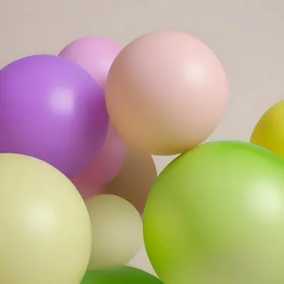 Colorful Balloons In Various Pastel Shades Including Pink Purple And Green 53 F30a