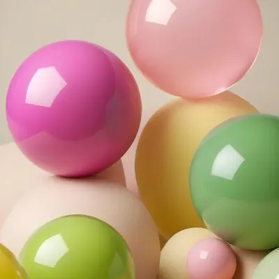 Colorful Balloons In Various Pastel Shades Including Pink Purple And Green 9 C2de