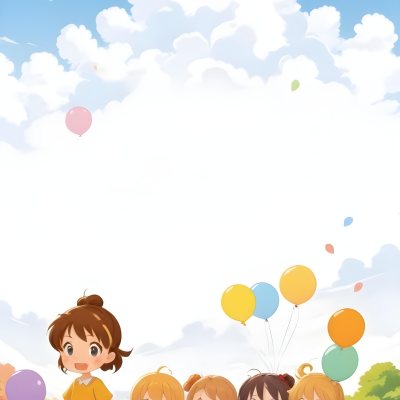 Colorful Flat Illustration Classical Animes A Group Of Six Children With Varying Hair Colors Including Brown Standing Together They Are Smiling And Wearing Colorful Clothing A Woman With Blonde Hair In A Bun Is Als 27 3472