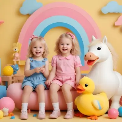 Digital Painting A Colorful Scene Featuring A Young Girl
