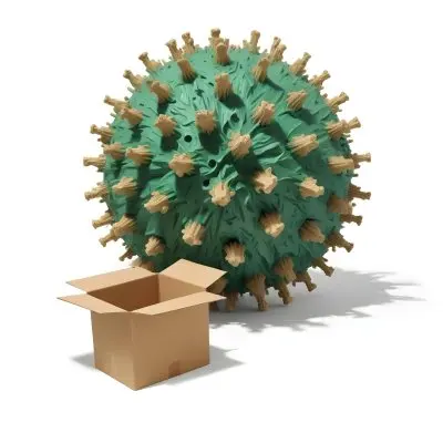 Digital Painting A Large Detailed Model Of A Coronavirus