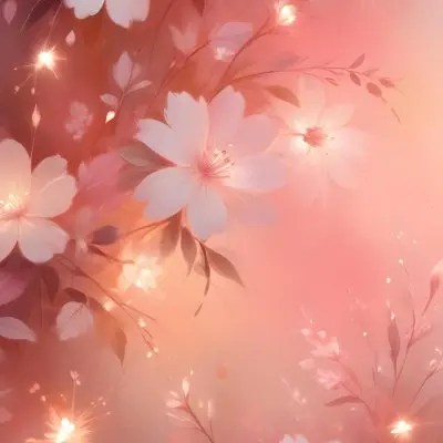 Digital Painting A Soft Dreamy Image With Pink And White Floral Elements Glowing Lights And A Blurred Ethereal Background Bold And Slim Lines Brush Strokes 31 0480