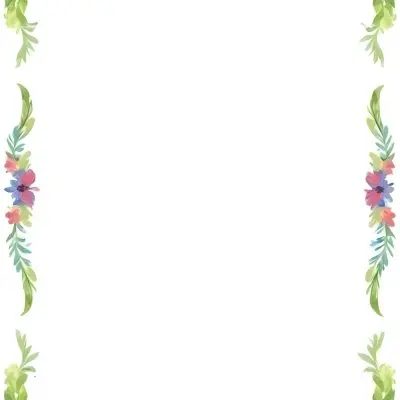 Digital Painting Floral Frame With Colorful Flowers And Green Leaves On A White Background Bold And Slim Lines Brush Strokes 12 3630