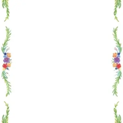 Digital Painting Floral Frame With Colorful Flowers And Green Leaves On A White Background Bold And Slim Lines Brush Strokes 2 87fe