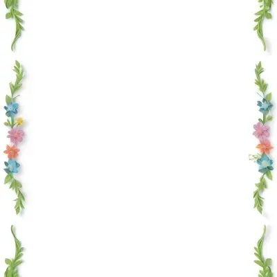 Digital Painting Floral Frame With Colorful Flowers And Green Leaves On A White Background Bold And Slim Lines Brush Strokes 24 8b26