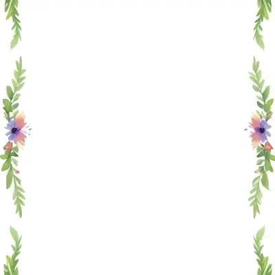 Digital Painting Floral Frame With Colorful Flowers And Green Leaves On A White Background Bold And Slim Lines Brush Strokes 25 F65e