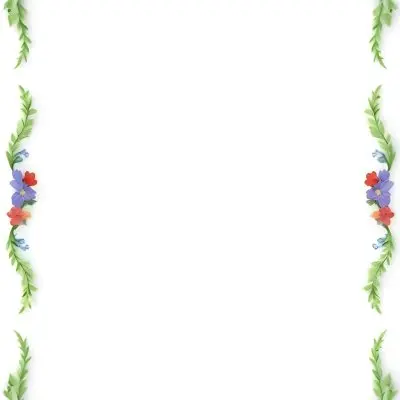 Digital Painting Floral Frame With Colorful Flowers And Green Leaves On A White Background Bold And Slim Lines Brush Strokes 3 Cc9a
