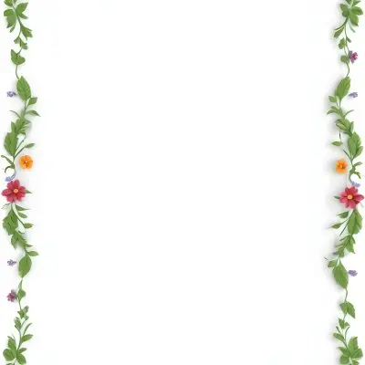 Digital Painting Floral Frame With Colorful Flowers And Green Leaves On A White Background Bold And Slim Lines Brush Strokes 32 Aec5