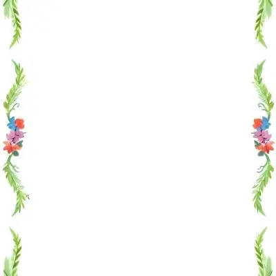 Digital Painting Floral Frame With Colorful Flowers And Green Leaves On A White Background Bold And Slim Lines Brush Strokes 6 Bc2e