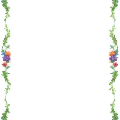 Digital Painting Floral Frame With Colorful Flowers And Green Leaves On A White Background Bold And Slim Lines Brush Strokes 9 Ebe0