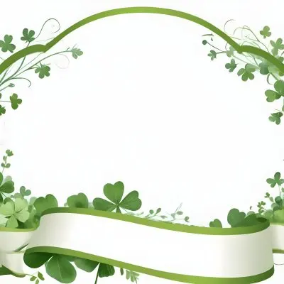 Digital Painting Green Floral Frame With Clover And Ribbon On A White Background Perfect For Invitations Greeting Cards Or Festive Designs Bold And Slim Lines Brush Strokes 32 18fe