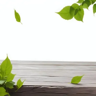 Green Leaves Floating Over A Wooden Surface 13 1674