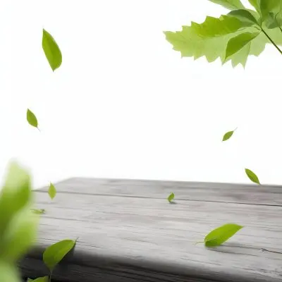 Green Leaves Floating Over A Wooden Surface 9 2e68