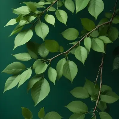 Green Leaves On A Branch With Varying Shades Of Green And Different Leaf Shapes And Sizes 13 B2f6