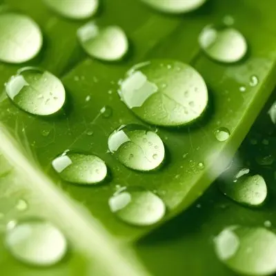 Green Leaves With Water Droplets 14 F6ff
