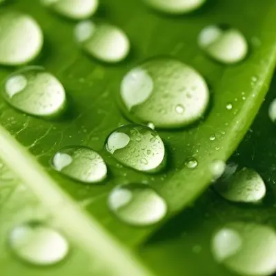 Green Leaves With Water Droplets 16 Da84