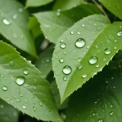 Green Leaves With Water Droplets 5 5e84
