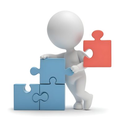Minimal Soft Studio Light Photography A White 3d Figure Holding A Blue Puzzle Piece And Standing Next To Two Blue Puzzle Pieces Representing Problem Solving And Teamwork High Detail Solid Bold Color Backgroun 8 8c09