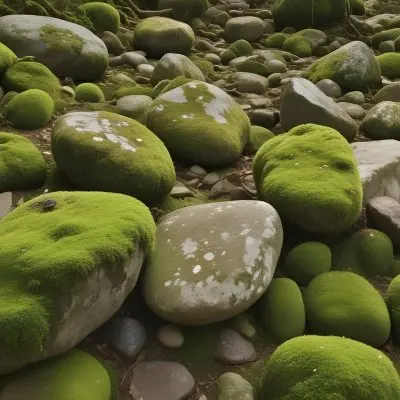Moss Covered Rocks And Stones In A Natural Earthy Setting 12 D5ed