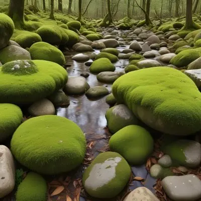 Moss Covered Rocks And Stones In A Natural Earthy Setting 14 Bc89