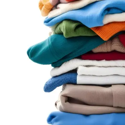 Pile Of White Folded Clothes Including Sweaters Pants And Sweaters Stacked Haphazardly On Top Of Each Other Creating A Organized And Organized Mess Colorful Background 4 08fe