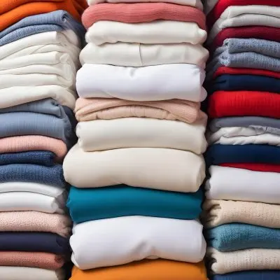 Pile Of White Folded Clothes Including Sweaters Pants And Sweaters Stacked Haphazardly On Top Of Each Other Creating A Organized And Organized Mess Colorful Background 6 Ba90