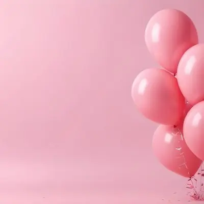 Pink Balloons Floating Against A Pink Background 32 5348