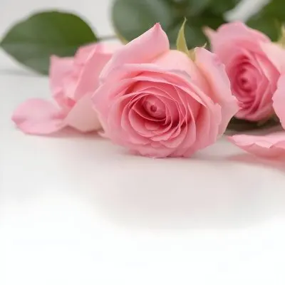 Pink Roses On A White Background 56 8716