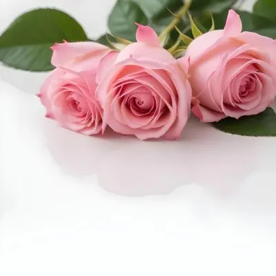 Pink Roses On A White Background 67 C28a