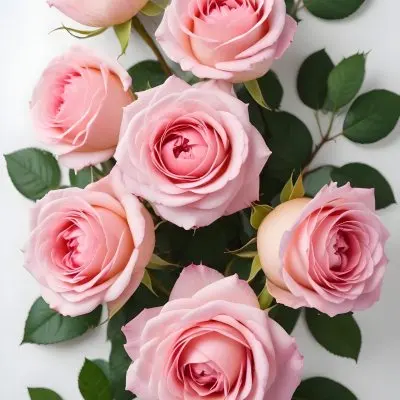Pink Roses On A White Background 71 7d18