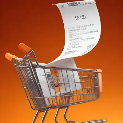 Shopping Cart With A Long Receipt That Says The Cost Of Living In A Orange Background 10 5ee9
