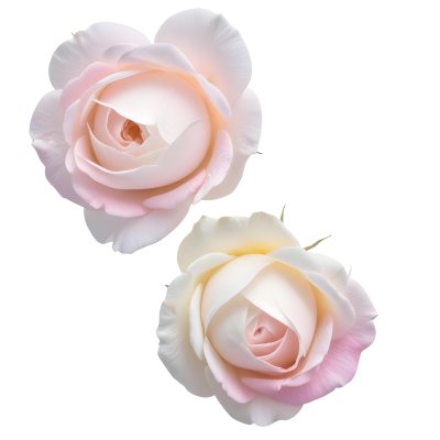 Two White Rose Petals With A Gradient From White To White Isolated On A Clean White Background Soft Lighting Macro Photography 11 86b7