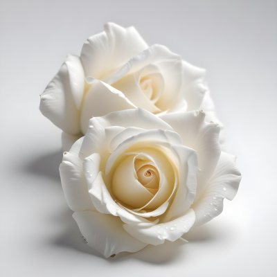 Two White Rose Petals With A Gradient From White To White Isolated On A Clean White Background Soft Lighting Macro Photography 16 7a8c