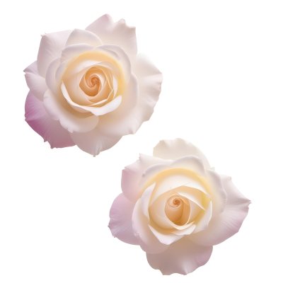 Two White Rose Petals With A Gradient From White To White Isolated On A Clean White Background Soft Lighting Macro Photography 30 0afd