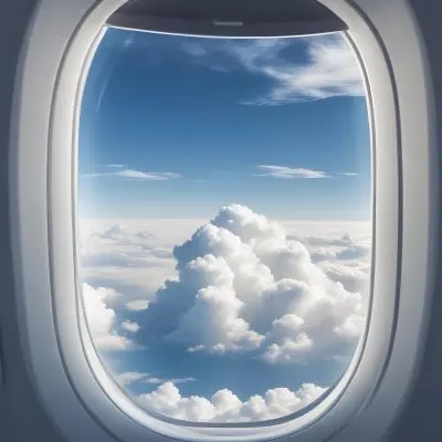 View Of Clouds And Sky Through An Airplane Window 12 D487