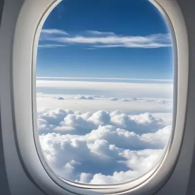 View Of Clouds And Sky Through An Airplane Window 16 Eaab