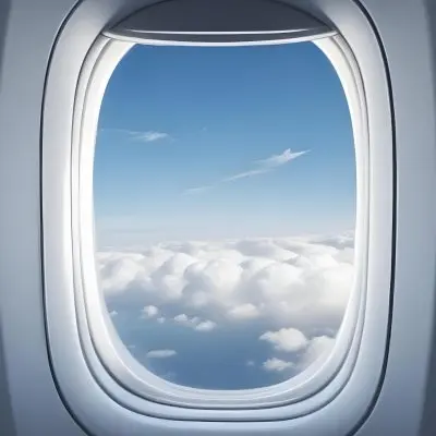 View Of Clouds And Sky Through An Airplane Window 17 443a
