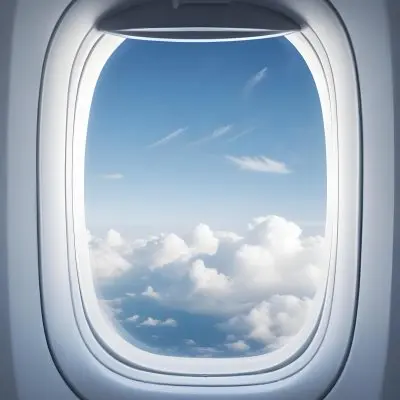 View Of Clouds And Sky Through An Airplane Window 22 7480