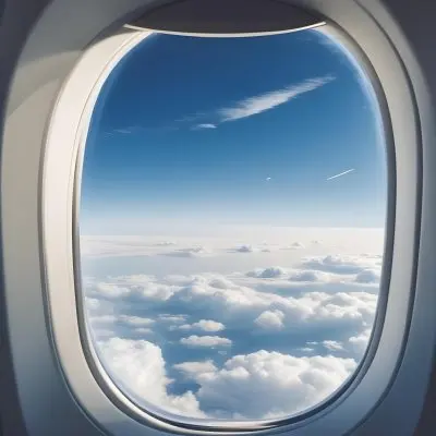 View Of Clouds And Sky Through An Airplane Window 4 70bb