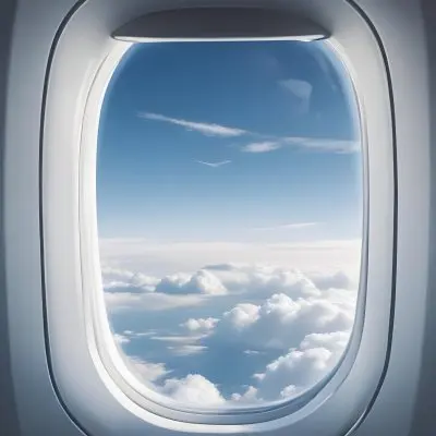 View Of Clouds And Sky Through An Airplane Window 7 8734