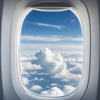 View Of Clouds And Sky Through An Airplane Window 9 2487