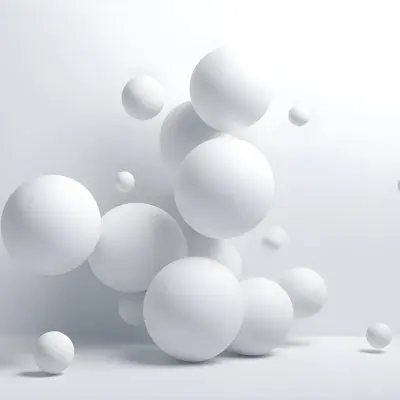 White Spheres Floating In A Minimalist Abstract Composition 5 D3aa