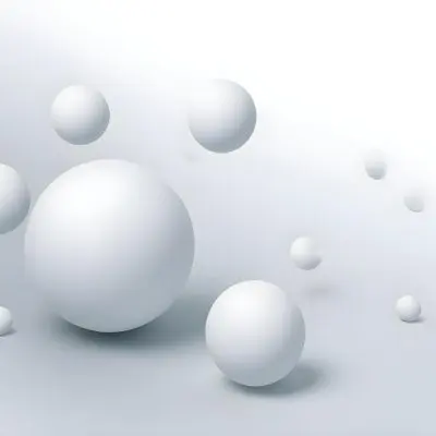 White Spheres Floating In A Minimalist Abstract Composition 7 5fff