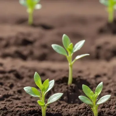 Young Green Plants Sprouting From Soil With Blurred Natural Background 1 57ff