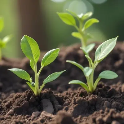 Young Green Plants Sprouting From Soil With Blurred Natural Background 11 E4f5